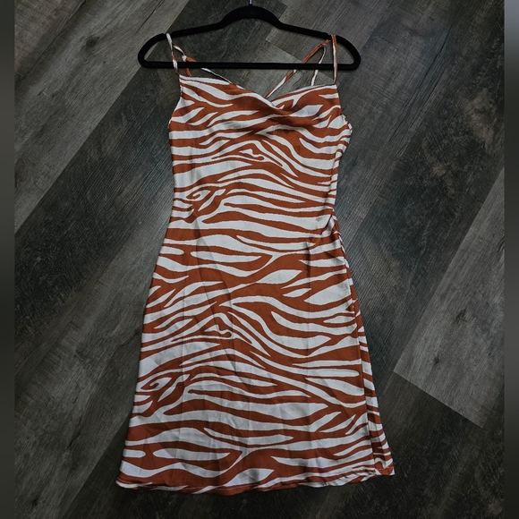 Timing, Women's Size Small, Orange Zebra Print Strappy Dress - Picture 10 of 10